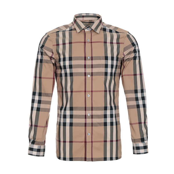 burberry 博柏利 男士长袖衬衫 45575981 驼色格纹 xs