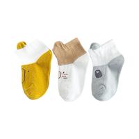 DOKOTONY 豆蔻童年 DKTNHSXX01 婴儿袜子 3双装 黄色小熊款