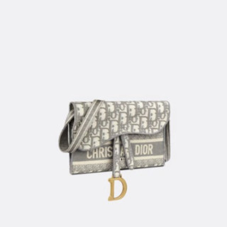 Dior 迪奥 Oblique 女士细长款马鞍手拿包 S5647CRIW