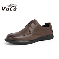 VOLO 犀牛（VOLO）男鞋商务休闲皮鞋正装鞋透气舒适鞋子男 棕色 171207032D 42