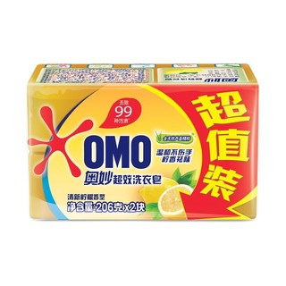 OMO 奥妙 99超效洗衣皂 206g*2块 清新柠檬