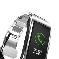 OLOEY 智能手环 银色 银色表带 (心率、血压、IP67防水)+充电仓