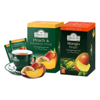 AHMAD 亚曼 红茶组合装 2口味 40g*2盒（水蜜桃百香果红茶40g+芒果红茶40g）