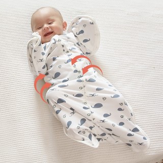 ilody 艾洛迪 20190801 婴儿一体式睡袋 纱布款 蓝小鲸 XL