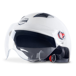 Luyuan 绿源 电动车3C认证安全头盔男女通用四季半覆式头盔透气防晒3C认证 白色（新款）