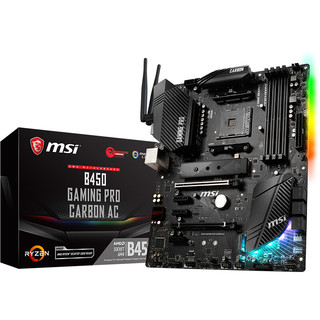 MSI 微星 游戏疾速 B450 GAMING PRO CARBON AC 暗黑板 ATX主板（AMD AM4、B450）