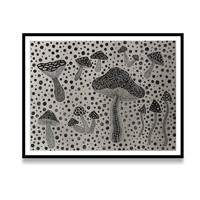 艺术品：维格列艺术 草间弥生《蘑菇》22.1x29.5cm 蚀刻版画 家居搭配挂画