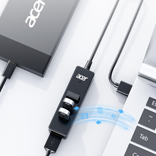 acer 宏碁 HY21-14U2B USB集线器 一分四 0.25m 黑色