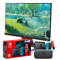 BenQ 明基 EW2480 23.5英寸-24英寸 IPS 显示器(1920×1080、60Hz、HDR10）+任天堂 Nintendo Switch红蓝主机&便携保护包