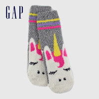Gap 盖璞 女童可爱童趣珊瑚绒中筒袜652490 春季新款童装洋气女宝宝袜子