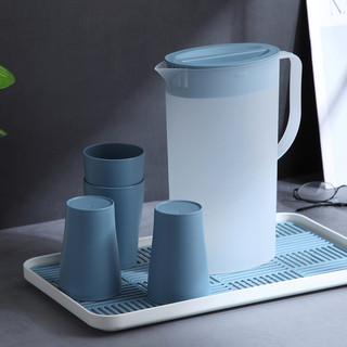 北欧冷水壶家用大容量凉水壶日式塑料冷水杯套装耐高温扎壶凉茶壶