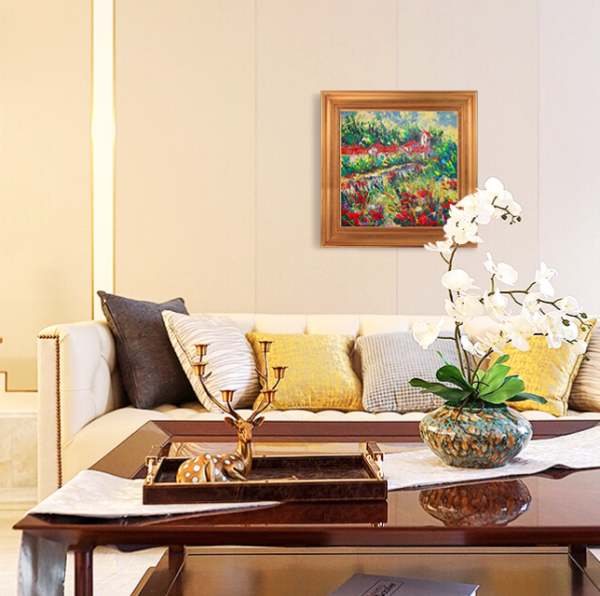 mo弗雷德里克99佩耶抽象风景油画普罗旺斯河76x76cm丙烯画原作无框