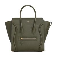 CELINE 思琳 Luggage系列 MICRO 女士牛皮革手袋 189793DRU 31DO 深橄榄色