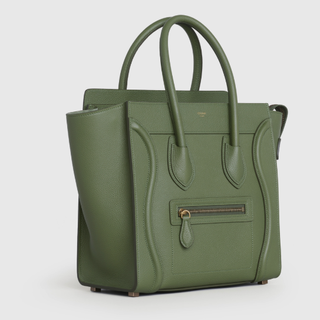 CELINE 思琳 Luggage系列 MICRO 女士牛皮革手袋 189793DRU 15LK 浅卡其绿色