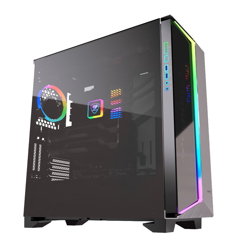 COUGAR 骨伽 影武者G RGB ATX机箱 半侧透 银色