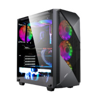 GAMEMAX 游戏帝国 风镀F1 RGB E-ATX机箱 半侧透 黑色