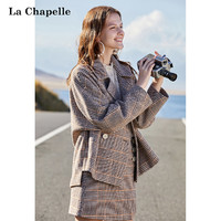 La Chapelle 拉夏贝尔 女士格纹西装裙＋西装外套套装