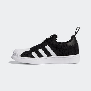 adidas ORIGINALS 婴童一脚蹬学步鞋EF0892 黑色/白色 23(130mm)