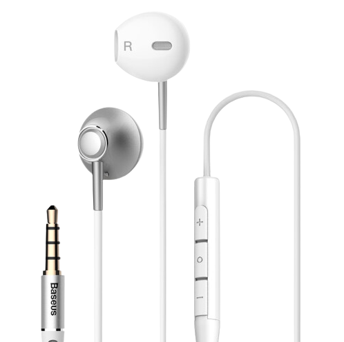 BASEUS 倍思 Encok H06 半入耳式有线耳机 白色 3.5mm