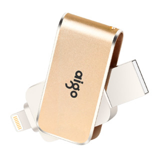 aigo 爱国者 U360 USB 3.0 U盘 金色 64GB USB/苹果lightning接口双口