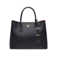 PRADA 普拉达 Double系列 女士牛皮手提包 1BG775VOOO-2A4A-F0LJ4 黑色 中号