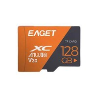 PLUS会员、亲子会员：EAGET 忆捷 T1 橙灰版Micro-SD存储卡 128G（UHS-I、V30、U3、A1）