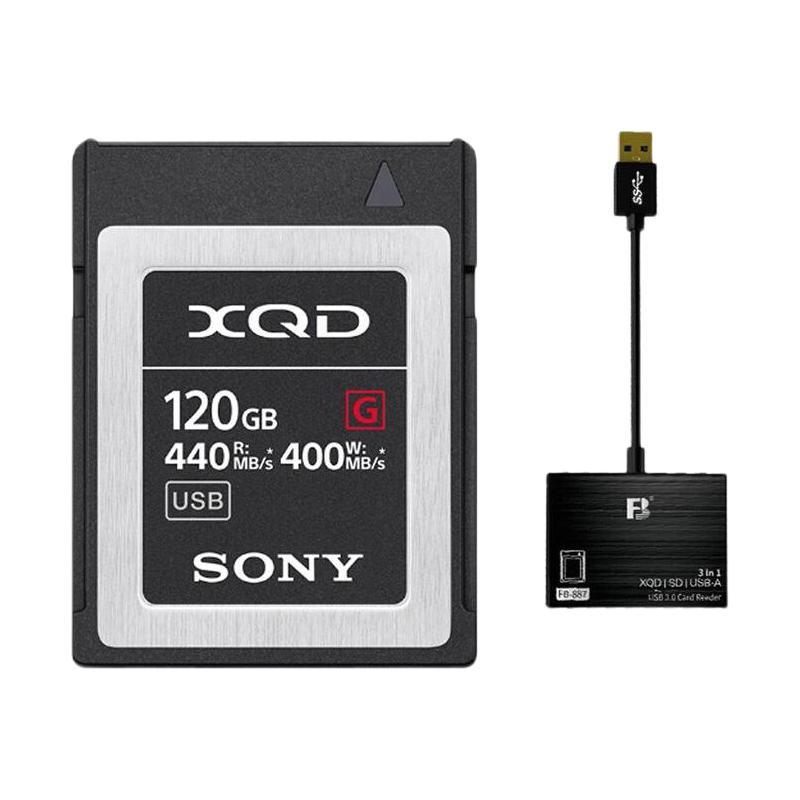 SONY 索尼 XQD 相机存储卡 120GB（440MB/s）+读卡器
