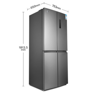 KINGHOME 晶弘 BCD-412WPQCL 风冷十字对开门冰箱 412L 深空银