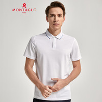 MONTAGUT 梦特娇 针夏季新款男士商务休闲短袖T恤混纺舒适透气纯色短袖T恤X