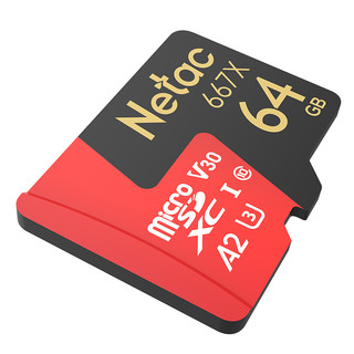 Netac 朗科 超至尊版PRO版 Micro-SD存储卡 64GB（UHS-I、V30、U3、A1）