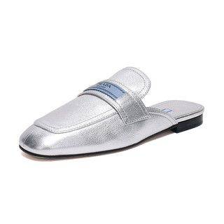 PRADA 普拉达 女士穆勒鞋 1D479I-1FV-F0118 银色 38.5