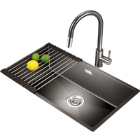 OULIN 欧琳 JBS1T-OLWGR9115H+OL-CFX001H 龙头水槽套装 摩登黑