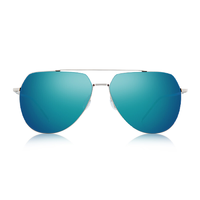 BOLON 暴龙 男士太阳镜 BL8011D90 银色镜框蓝绿色镜片 60mm