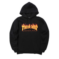 THRASHER 男女款连帽卫衣 THRAMH003 黑色 S