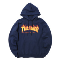 THRASHER 男女款连帽卫衣 THRAMH003 海军蓝 S