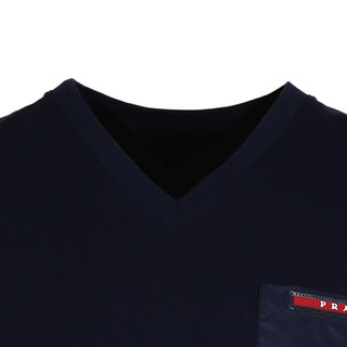 PRADA 普拉达 男士V领短袖T恤 SJM994-710-F0008 藏蓝色 S