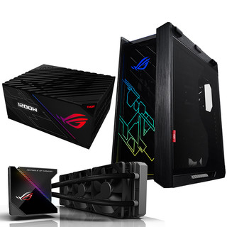 ASUS 华硕 ROG Strix Helios RGB E-ATX机箱 半侧透 黑色 含电源 1200W+ROG 龙神360一体式水冷散热器