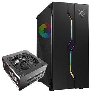 MSI 微星 MAG Vampiric 010 玩派 RGB ATX机箱 半侧透 黑色 含电源 550W