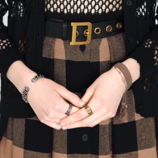 Dior 迪奥 Diorquake 女士牛皮革针扣腰带 B0408CVWV_M900 黑色 75