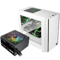 Thermaltake 曜越 启航者 F1 RGB MATX机箱 半侧透 白色 含电源 500W