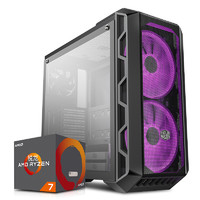 COOLER MASTER 酷冷至尊 MC H500 RGB ATX机箱 半侧透 黑色 +AMD 锐龙 7 2700 处理器