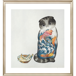 ARTMORN 墨斗鱼艺术 张渺《都是我的》36×40cm 数码微喷版画 动物猫艺术品 新中式轻奢挂画现代简约