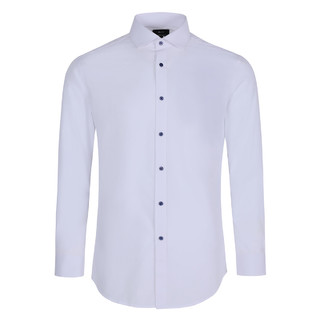男装 2021夏季新款商务通勤简约 正装衬衣男长袖 09 白色