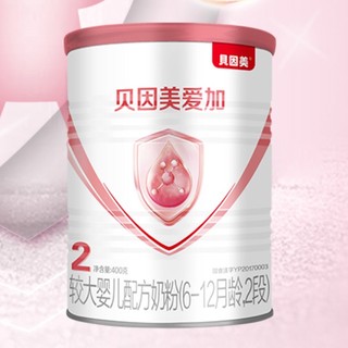 BEINGMATE 贝因美 爱加系列 较大婴儿奶粉 国产版 2段 400g+冠军宝贝系列 米粉 200g