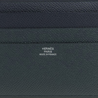 HERMÈS 爱马仕 男女款皮质卡包 CT8CC34 深蓝色