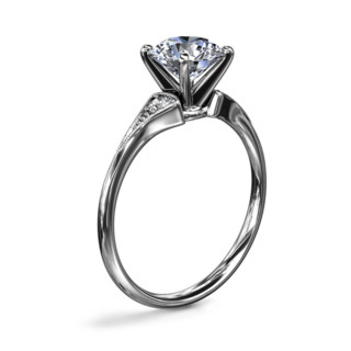 Blue Nile 56233 女士时尚14K白金钻石戒指 0.06克拉 3号