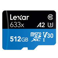 Lexar 雷克沙 TF633X Micro-SD存储卡 512GB（UHS-I、V30、U3、A2）+USB 3.0 二合一读卡器