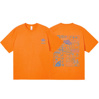 BFDQJS 邦乔仕 男女款圆领短袖T恤套装 2条装 橙色 S