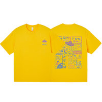 BFDQJS 邦乔仕 男女款圆领短袖T恤套装 2条装 黄色 XXXL
