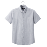 HLA 海澜之家 男士短袖衬衫 HNECD2Q012A 浅灰条纹 44